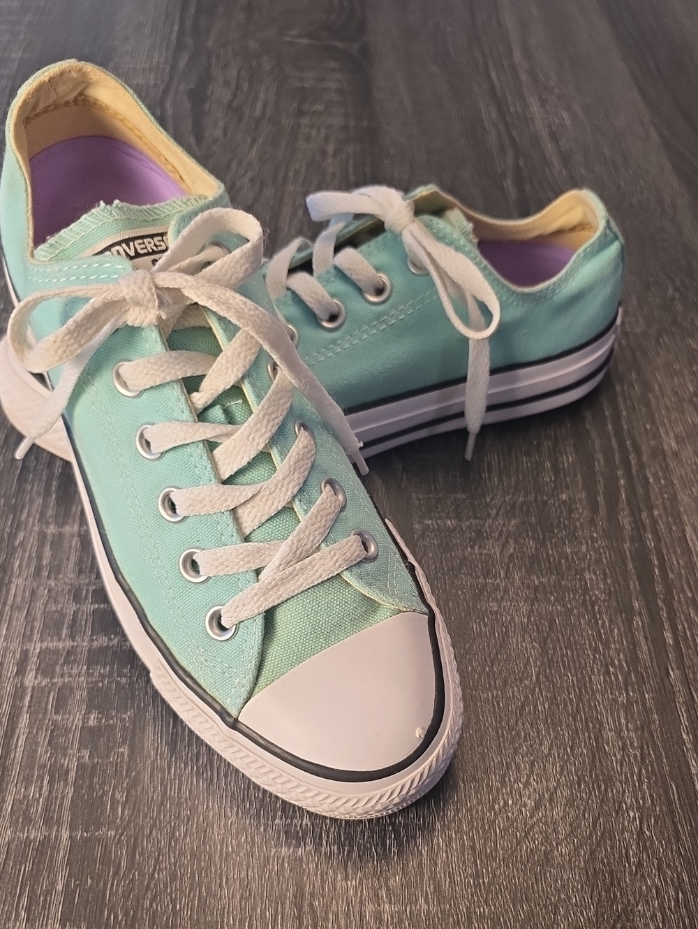 Converse Low Top Sneakers in Mint Green with White Accents